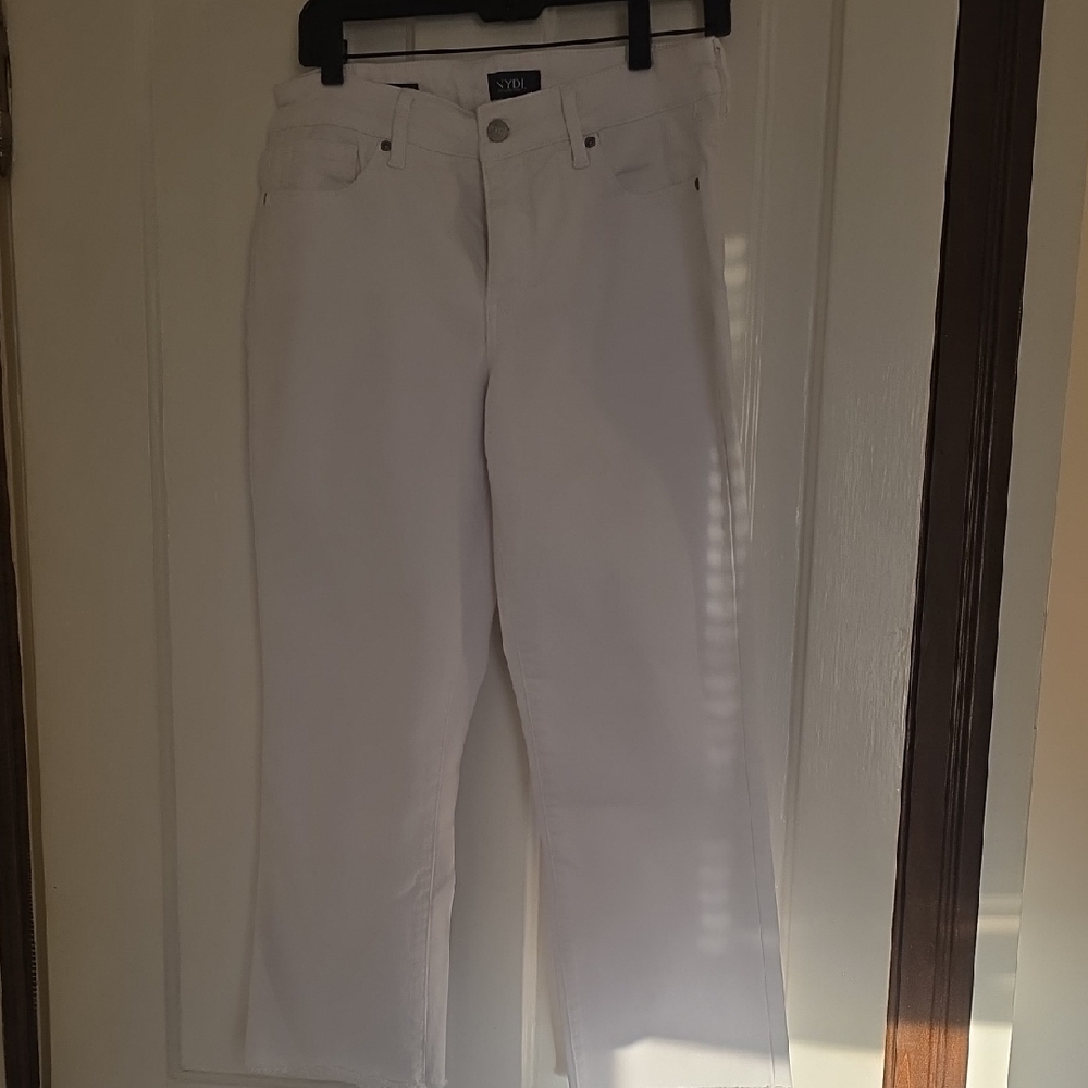 NYDJ Marilyn Straight leg Cool Embrace Jeans in White